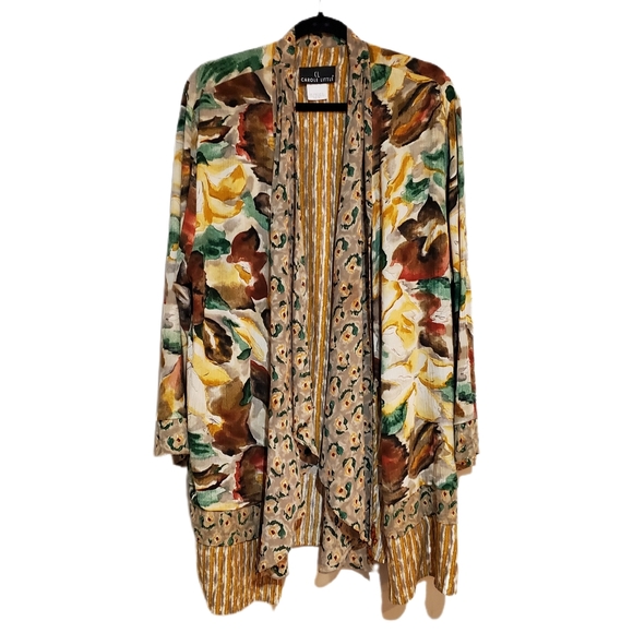 Vintage Sweaters - Vintage Carole Little Boho Open Front Cardigan